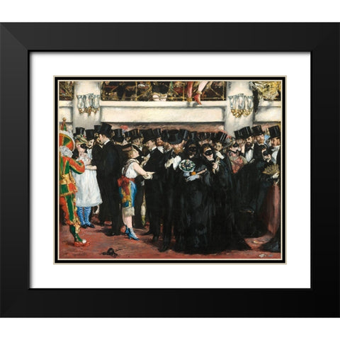 Masked Ball at the Opera Black Modern Wood Framed Art Print with Double Matting by Manet, Edouard
