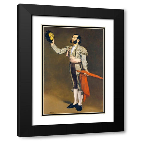 A Matador Black Modern Wood Framed Art Print with Double Matting by Manet, Edouard