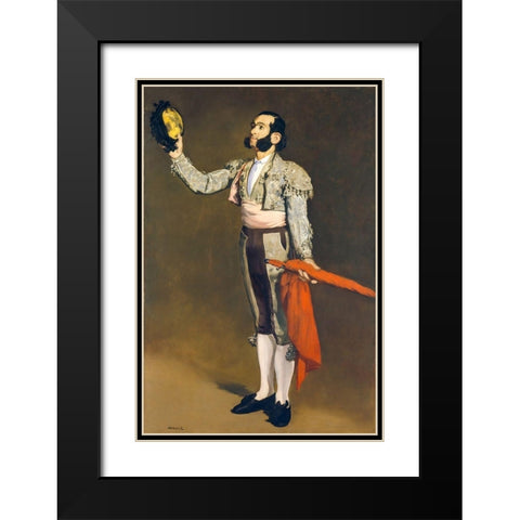 A Matador Black Modern Wood Framed Art Print with Double Matting by Manet, Edouard