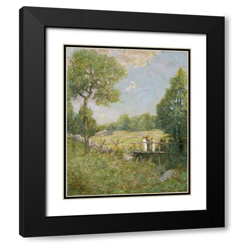 The Fishing Party Black Modern Wood Framed Art Print with Double Matting by Weir, J Alden
