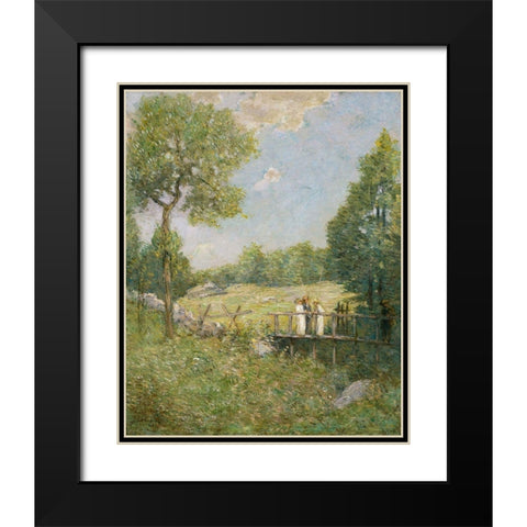 The Fishing Party Black Modern Wood Framed Art Print with Double Matting by Weir, J Alden