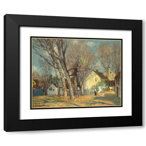 Windham Village Black Modern Wood Framed Art Print with Double Matting by Weir, J Alden