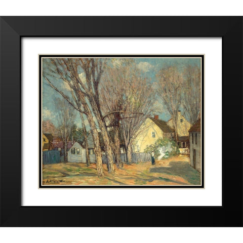 Windham Village Black Modern Wood Framed Art Print with Double Matting by Weir, J Alden