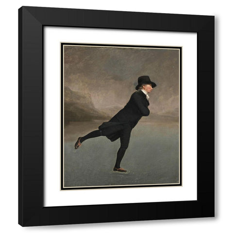 The Skating Minister Black Modern Wood Framed Art Print with Double Matting by Raeburn, Henry