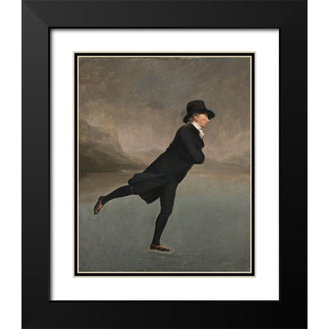 The Skating Minister Black Modern Wood Framed Art Print with Double Matting by Raeburn, Henry
