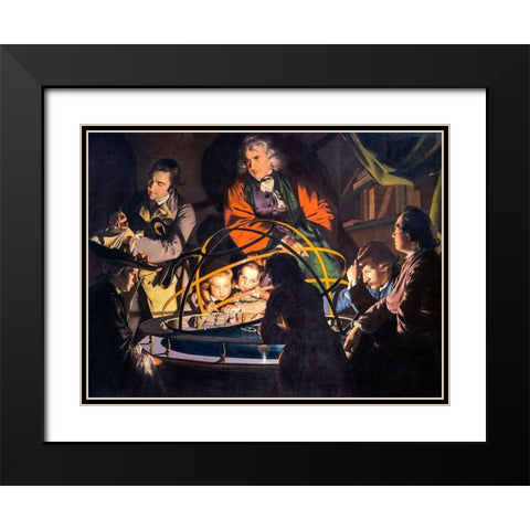 The Orrery Black Modern Wood Framed Art Print with Double Matting by Wright, Joseph