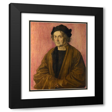 The Painters Father Black Modern Wood Framed Art Print with Double Matting by Durer, Albrecht