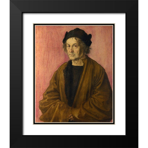 The Painters Father Black Modern Wood Framed Art Print with Double Matting by Durer, Albrecht