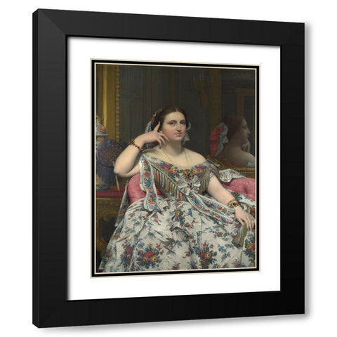 Madame Moitessier Black Modern Wood Framed Art Print with Double Matting by Ingres, Dominique