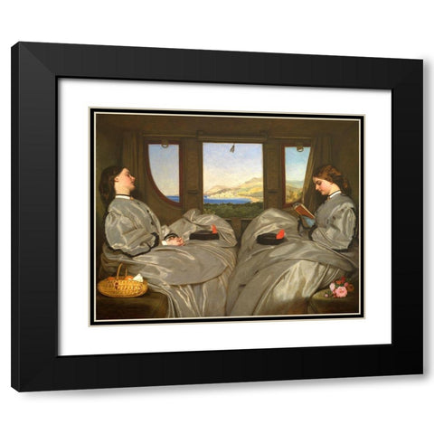 The Travelling Companions Black Modern Wood Framed Art Print with Double Matting by Egg, Augustus