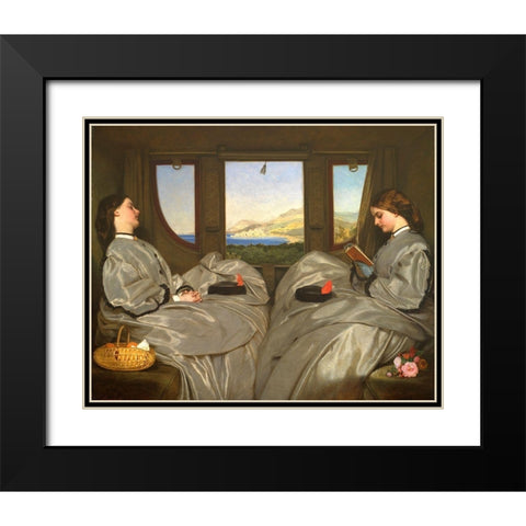 The Travelling Companions Black Modern Wood Framed Art Print with Double Matting by Egg, Augustus