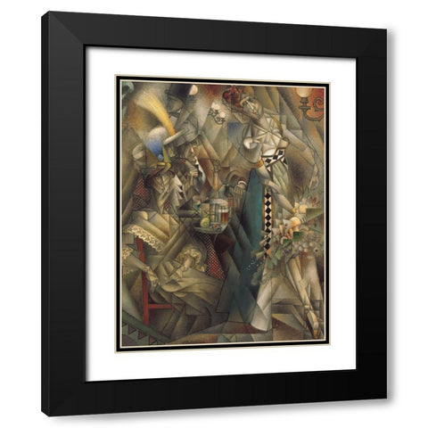 Dancer in a Cafe Black Modern Wood Framed Art Print with Double Matting by Metzinger, Jean