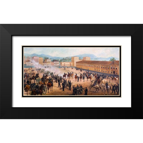 Proclamation of the Republic Black Modern Wood Framed Art Print with Double Matting by Calixto, Benedito