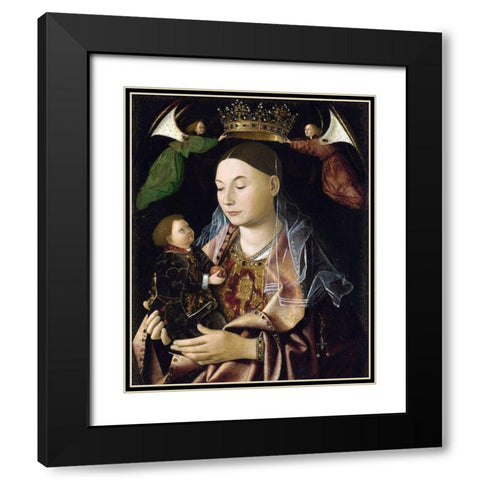 Salting Madonna Black Modern Wood Framed Art Print with Double Matting by da Messina, Antonello