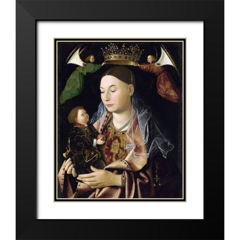 Salting Madonna Black Modern Wood Framed Art Print with Double Matting by da Messina, Antonello