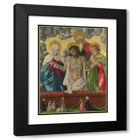 The Trinity and Mystic Pieta Black Modern Wood Framed Art Print with Double Matting by Baldung, Hans