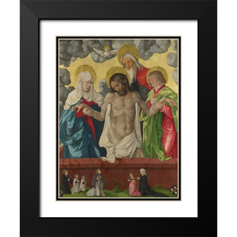 The Trinity and Mystic Pieta Black Modern Wood Framed Art Print with Double Matting by Baldung, Hans