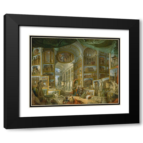 Ancient Rome Black Modern Wood Framed Art Print with Double Matting by Panini, Giovanni