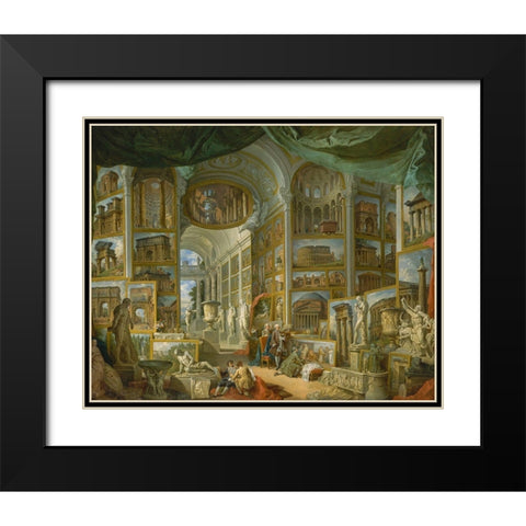 Ancient Rome Black Modern Wood Framed Art Print with Double Matting by Panini, Giovanni