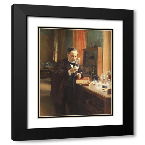 Louis Pasteur Black Modern Wood Framed Art Print with Double Matting by Edelfelt, Albert