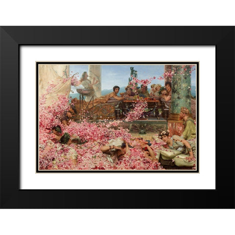 The Roses of Heliogabalus Black Modern Wood Framed Art Print with Double Matting by Alma-Tadema, Sir Lawrence