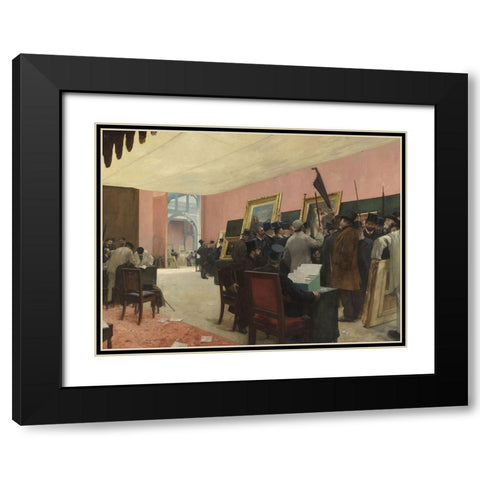 A Session of the Painting Jury Black Modern Wood Framed Art Print with Double Matting by Gervex, Henri