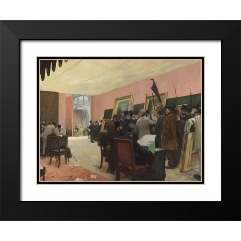 A Session of the Painting Jury Black Modern Wood Framed Art Print with Double Matting by Gervex, Henri