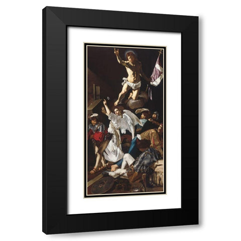 The Resurrection Black Modern Wood Framed Art Print with Double Matting by CaravaggioÂ 