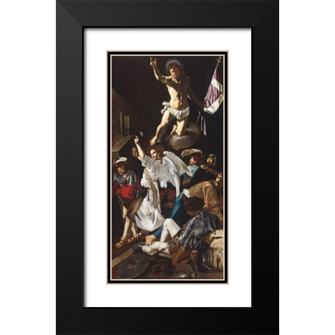 The Resurrection Black Modern Wood Framed Art Print with Double Matting by CaravaggioÂ 