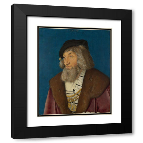 Portrait of a Man Black Modern Wood Framed Art Print with Double Matting by Baldung, Hans