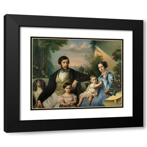 Pietro Stanislao Parisi with Family Black Modern Wood Framed Art Print with Double Matting by Tominz, Giuseppe