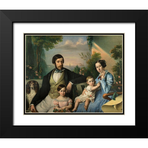 Pietro Stanislao Parisi with Family Black Modern Wood Framed Art Print with Double Matting by Tominz, Giuseppe