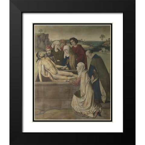 The Entombment Black Modern Wood Framed Art Print with Double Matting by Bouts, Dieric