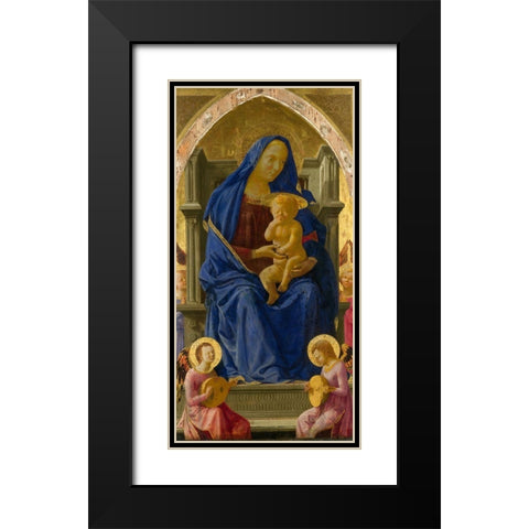 Madonna and Child with Angels Black Modern Wood Framed Art Print with Double Matting by Masaccio