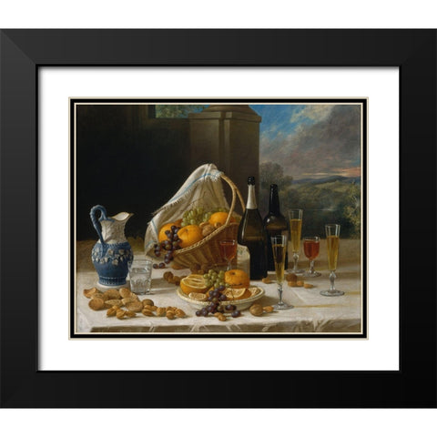Luncheon Still Life Black Modern Wood Framed Art Print with Double Matting by Francis, John F