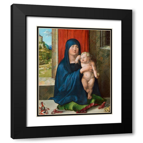 Haller Madonna Black Modern Wood Framed Art Print with Double Matting by Durer, Albrecht