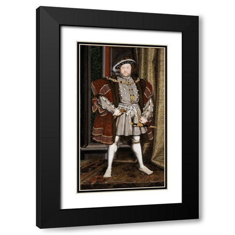 Portrait of Henry VIII Black Modern Wood Framed Art Print with Double Matting by Unknown
