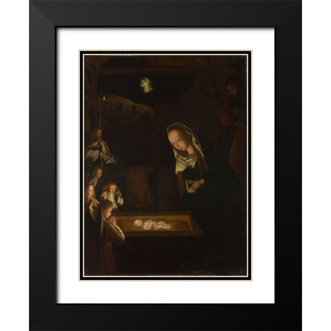 Nativity at Night Black Modern Wood Framed Art Print with Double Matting by tot Sint Jans, Geertgen
