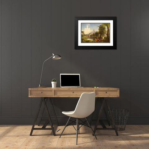 The Voyage of Life Youth Black Modern Wood Framed Art Print with Double Matting by Cole, Thomas