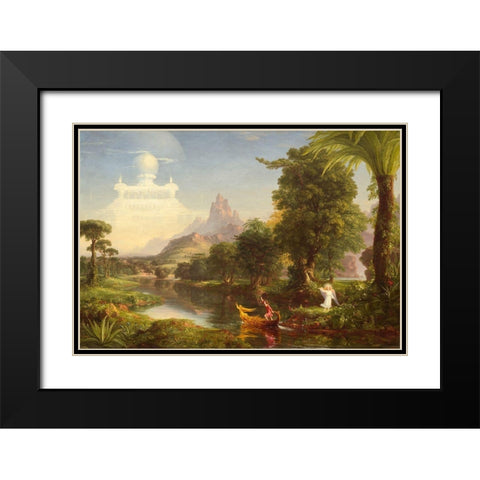 The Voyage of Life Youth Black Modern Wood Framed Art Print with Double Matting by Cole, Thomas