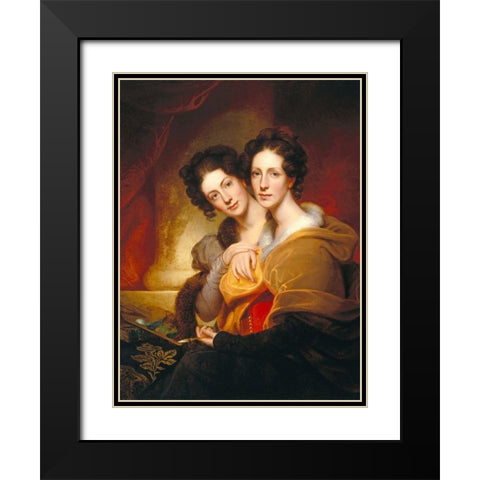 The Sisters Eleanor and Rosalba Peale Black Modern Wood Framed Art Print with Double Matting by Peale, Rembrandt