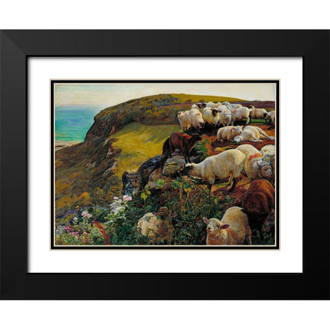 Our English Coasts Black Modern Wood Framed Art Print with Double Matting by Hunt, William Holman