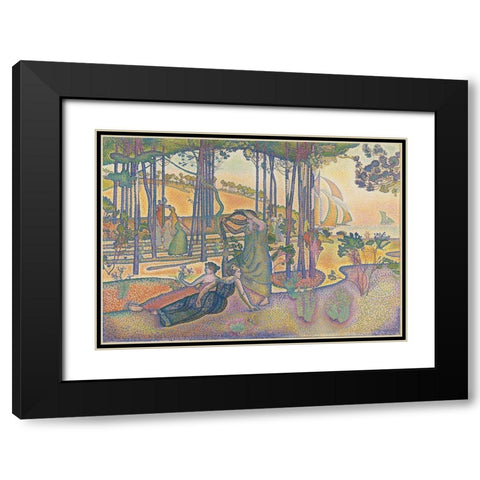 The Evening Air Black Modern Wood Framed Art Print with Double Matting by Cross, Henri-Edmond