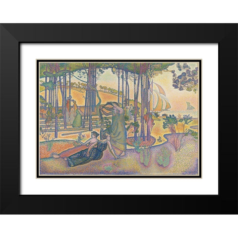 The Evening Air Black Modern Wood Framed Art Print with Double Matting by Cross, Henri-Edmond
