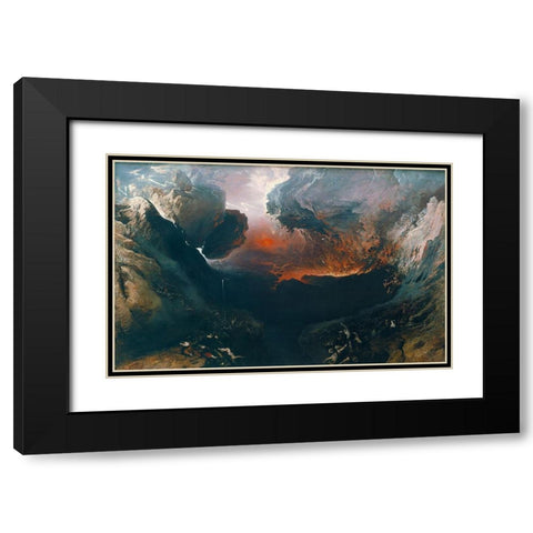 The Great Day of His Wrath Black Modern Wood Framed Art Print with Double Matting by Martin, John