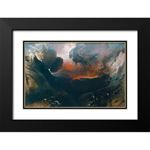 The Great Day of His Wrath Black Modern Wood Framed Art Print with Double Matting by Martin, John