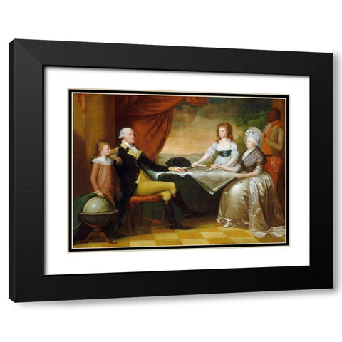 The Washington Family Black Modern Wood Framed Art Print with Double Matting by Savage, Edward