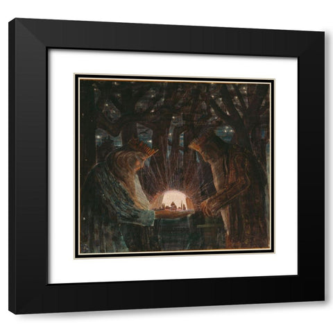 KingsÂ Fairy Tale Black Modern Wood Framed Art Print with Double Matting by Ciurlionis, Mikalojus Konstantinas