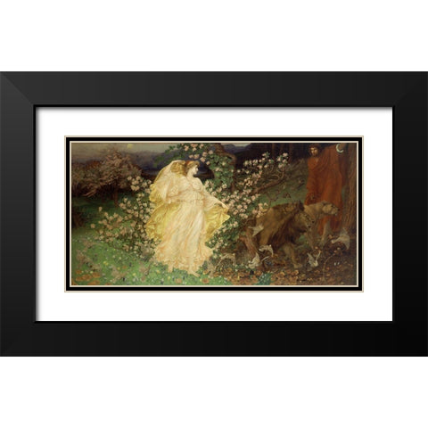 Venus andÂ Anchises Black Modern Wood Framed Art Print with Double Matting by Richmond, William Blake