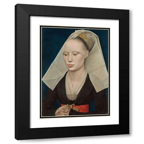 Portrait of a Lady Black Modern Wood Framed Art Print with Double Matting by van der Weyden, Rogier